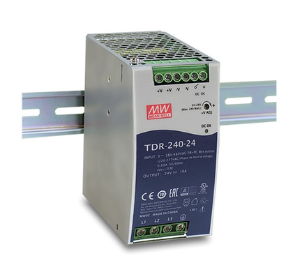 240W ثلاث مراحل TDR-240-24 سكة حديدية صناعية DIN مدمجة في PFC نشط