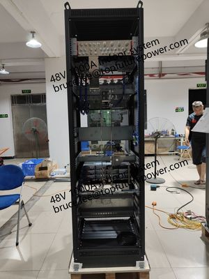 نظام طاقة اتصالات داخلي مصنوع حسب الطلب 48Vdc 48KW 1000A مع مقوم FP2 لمراكز البيانات