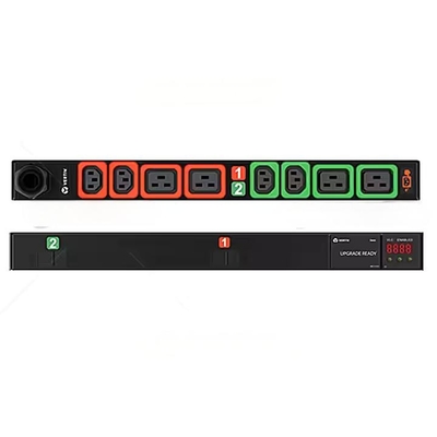 Vertiv Geist GU2 Smart Switch PDU - موزع طاقة ذكي للرفوف مع منافذ C13/C19 يدعم تيارات متعددة 32 أمبير/10 أمبير/16 أمبير/20 أمبير لمراكز البيانات