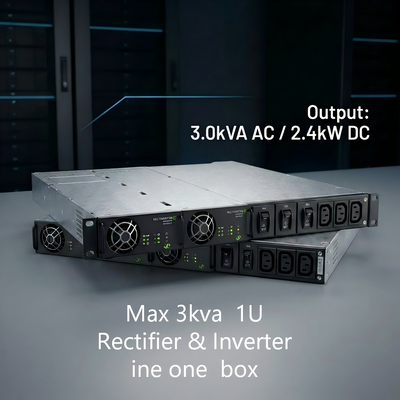 نظام طاقة ELTEK CTOR0201.001 Rectiverter مع 3.0kVA تيار متردد و 2.4kW 115V 230V مدخل تيار مستمر في نظام مدمج 1U