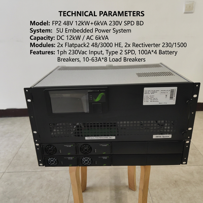 نظام طاقة اتصالات مصنوع حسب الطلب 115VAC 48Vdc 12KW 6KVA مع وحدات المعدل Eltek 241123.102