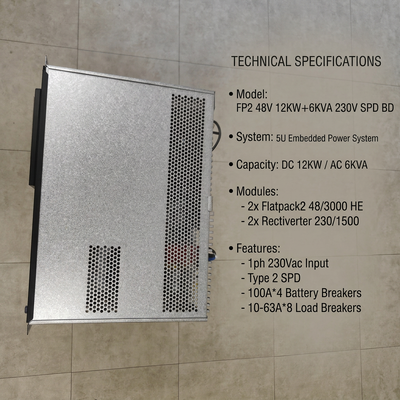 Custom made 115VAC 48Vdc 12KW 6KVA Telecom Power System with Eltek 241123.102 Rectiverter Modular 