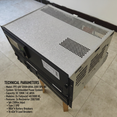 Custom made 115VAC 48Vdc 12KW 6KVA Telecom Power System with Eltek 241123.102 Rectiverter Modular 