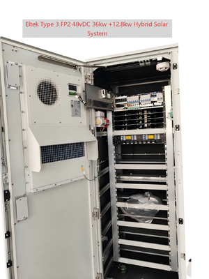 خزانة الطاقة الخارجية الهجينة بالطاقة الشمسية 48Vdc 36KW+12.8KW للتطبيقات خارج الشبكة