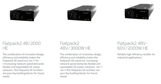 أنظمة مقومات الاتصالات Flatpack2 48V / 24kW