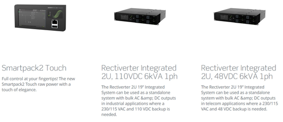 إلتيك ريكتيفيرتر 2U 6kVA نظام الكهرباء الفلاتباك إلتيك مع Smartpack2 جهاز التحكم باللمس CIOR0402.1XXX