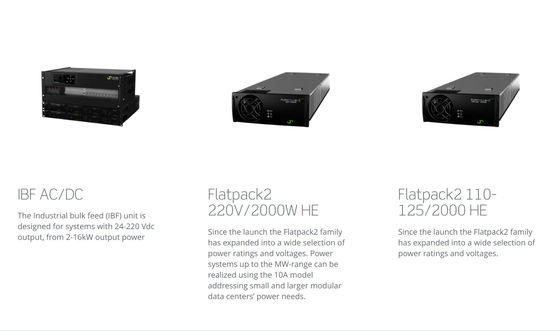 نظام الطاقة الصناعي Eltek Flatpack2 IBB بقدرة خرج تيار مستمر 16 كيلو واط وحماية IP21 وتيار أقصى 300 أمبير
