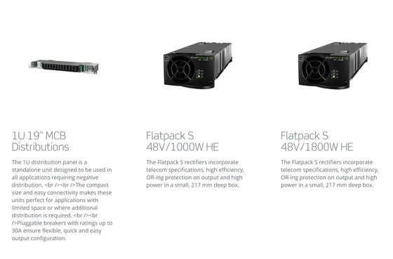 9KW نظام الطاقة Flatpack Flatpack S 2U 48 / 1800HE 150A CTOS0502.Nnnn